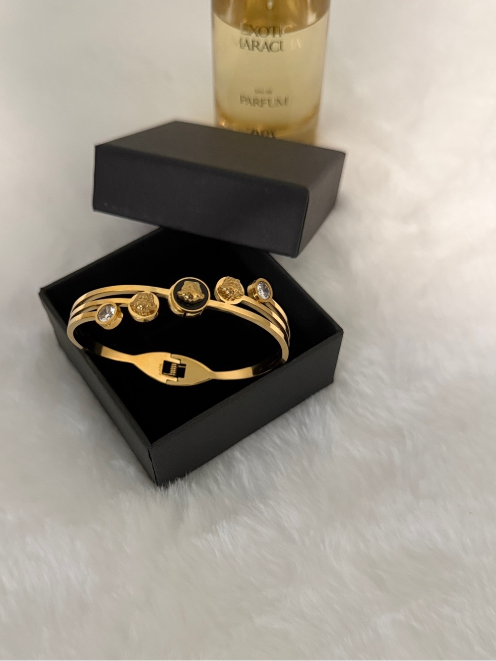 Gold Crystal Accent Bangle Bracelet - Women Jewelry